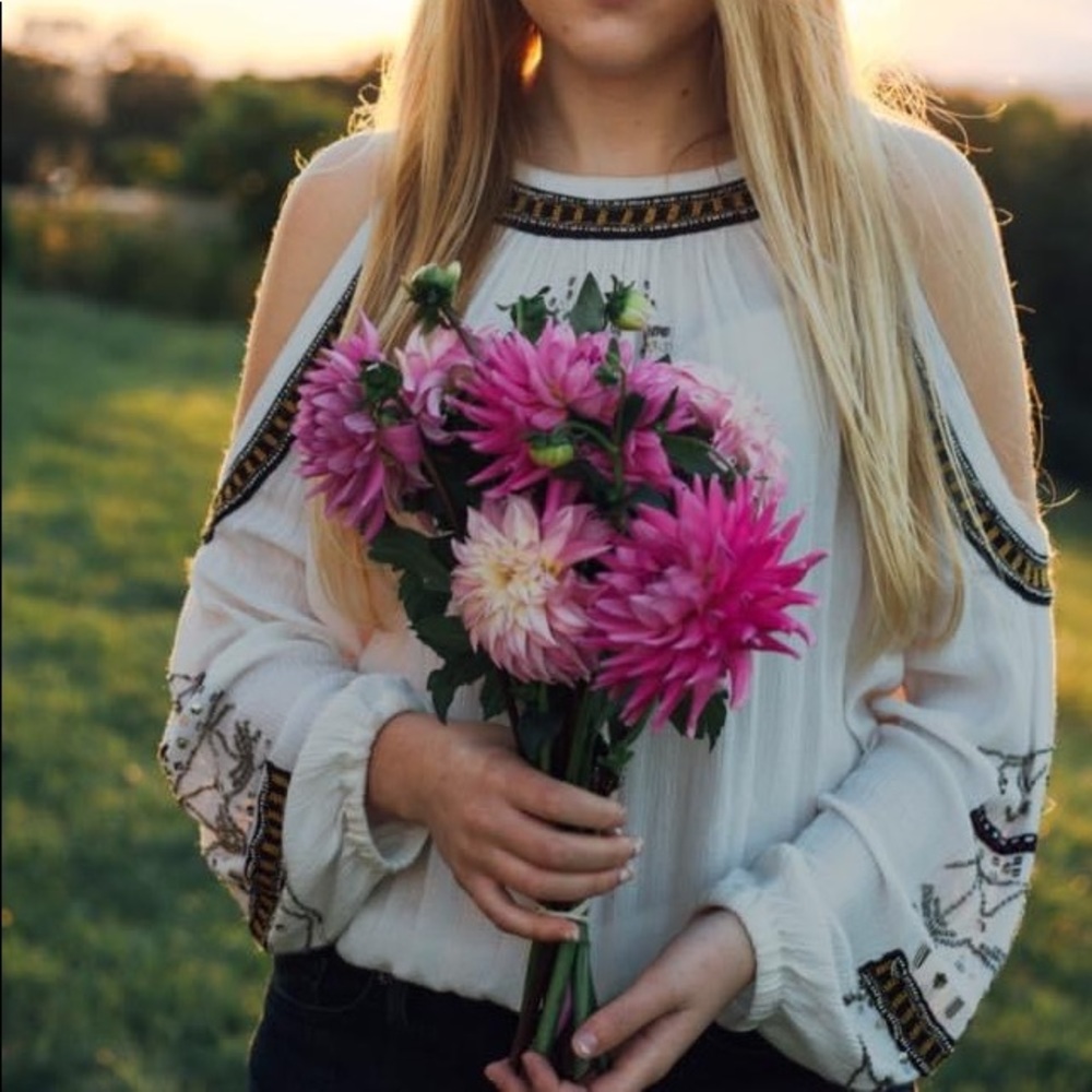 Free People Unique Beaded Top - Picture 1 of 4